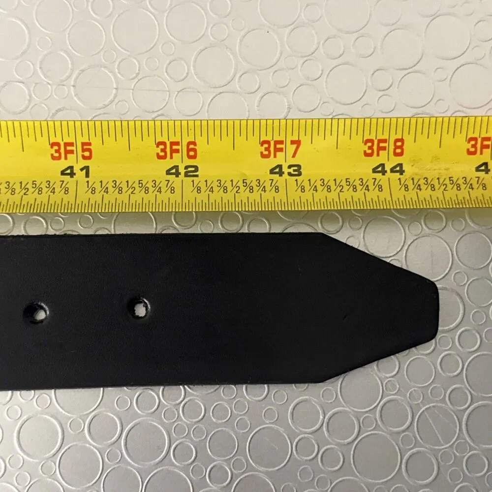 Harrow Sickle Black Leather Belt 38 Interchangeable Buckle Chicago Screws USA